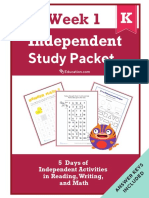 Kinder Study Packet Week 1