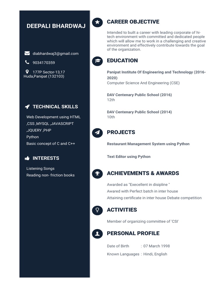 Web Developer Skills & Projects | PDF
