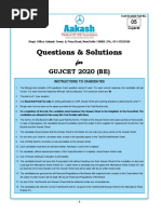 Questions & Solutions: GUJCET 2020 (BE)