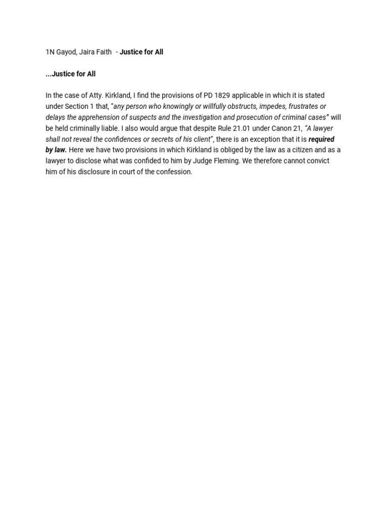 Justice For All | PDF