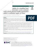 Validity and Reliability of A Simplified Food