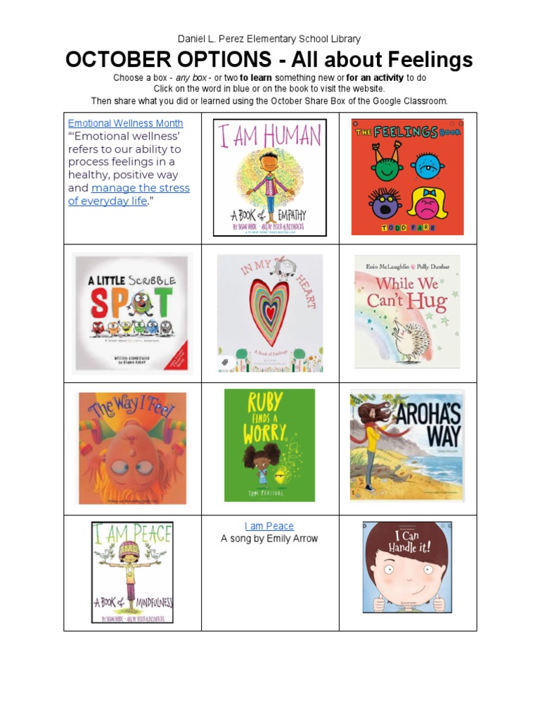 October Options - Feelings | PDF | Wellness