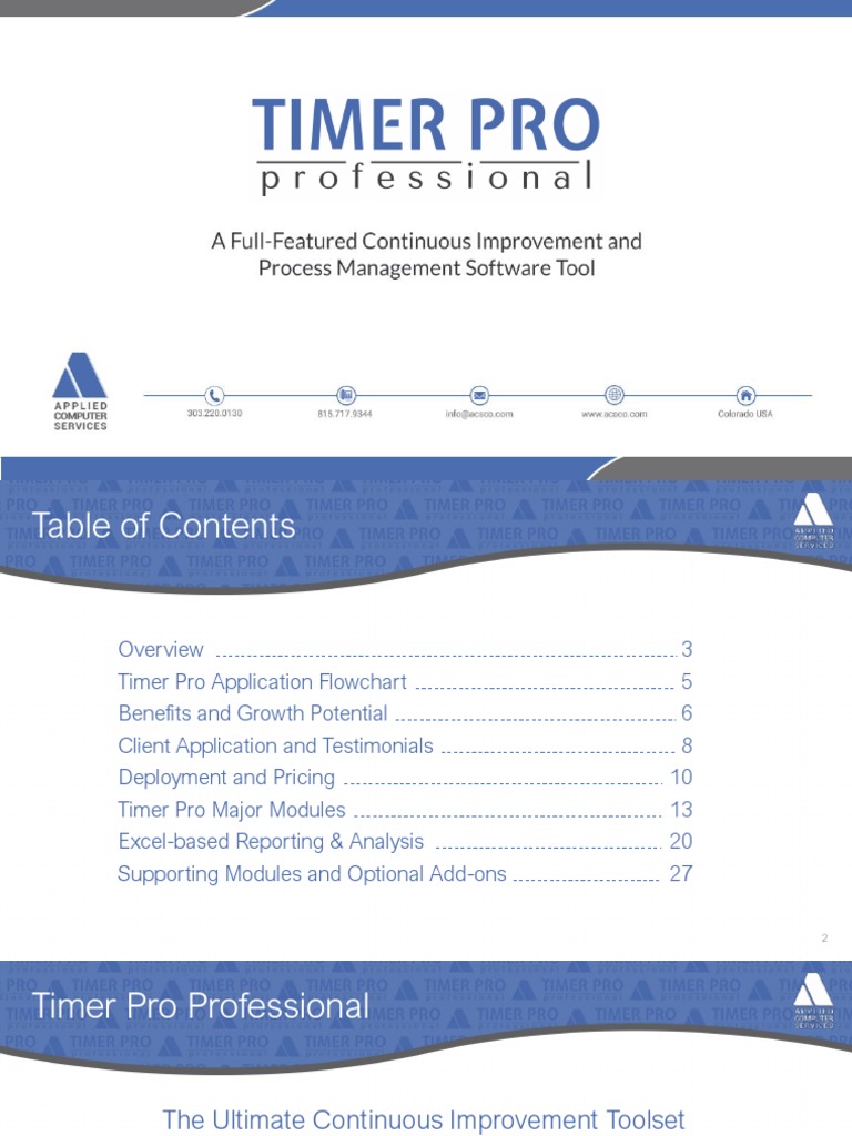 Timer Pro: Continuous Improvement Software | PDF | Tablet Computer ...