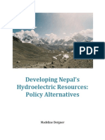 Developing Nepals Hydroelectric Resources - Policy Alternatives PDF