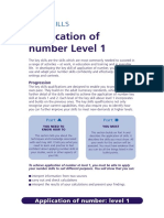 Application of Number Level 1: Key Skills