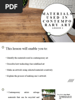 Materials Used in Contempo Rary Art: Lesson 3