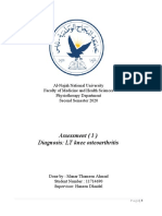 Assessment (1) Diagnosis: LT Knee Osteoarthritis