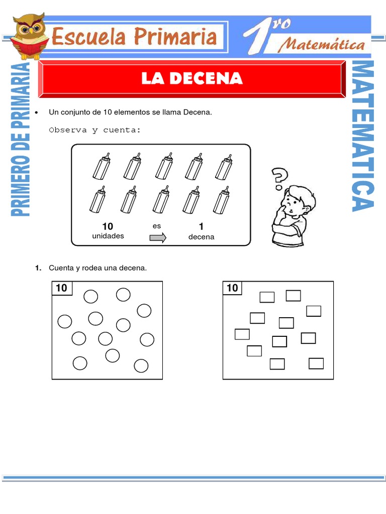 Actividades sobre la Decena para Primer Grado | PDF