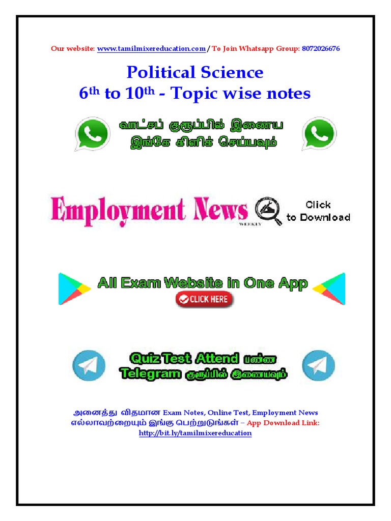 Political Science Notes for 6th-10th Std | PDF