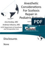 Anesthetic Considerations For Scoliosis Repair in Pediatric Patients