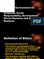 Business Environment 12 (Ethics, CSR, SB)