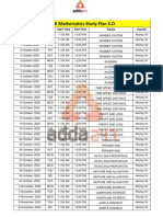 RRB Mathematics Study Plan 3.O: Date Days Start Time End Time Topics Faculty