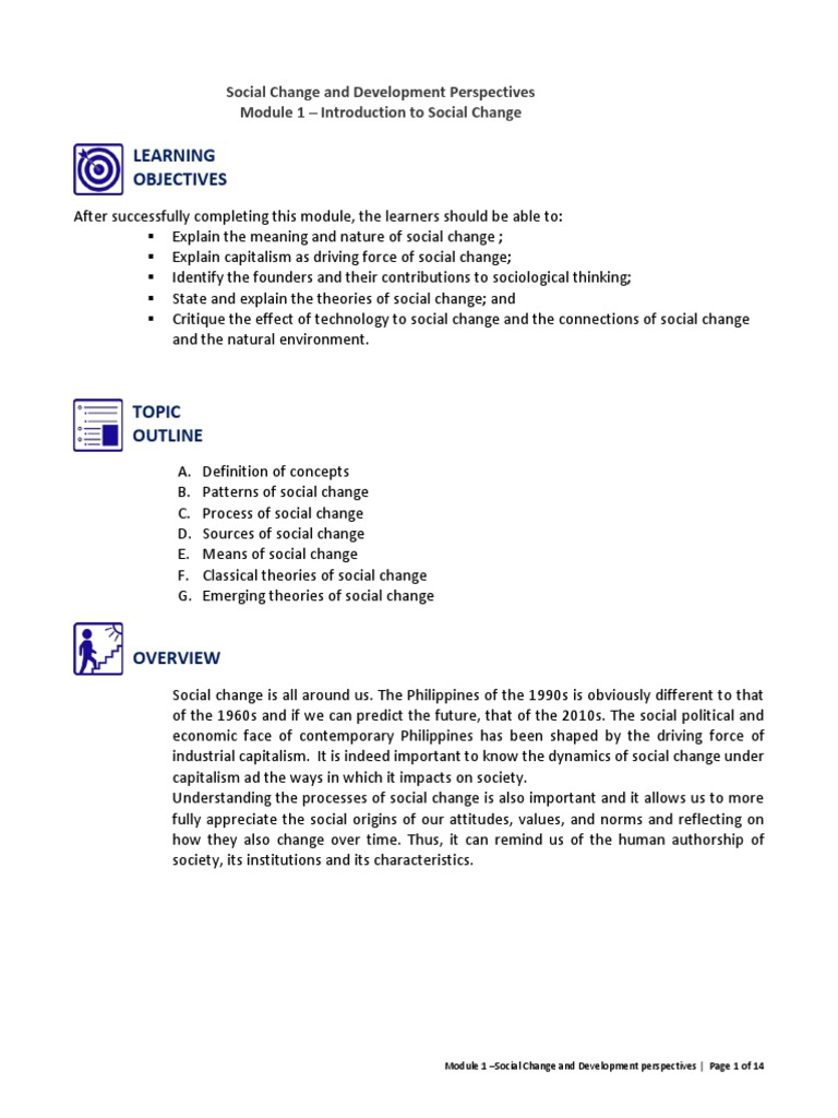Social Change and Development Perspectives | PDF | Social Structure ...