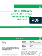 Chemical Technology Subject Code: CH2001 Module II-Lecture 3 Nitric Acid