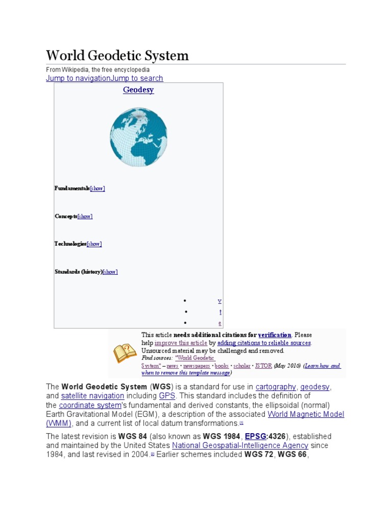 Geodesy and WGS: A Brief Overview | PDF | Computers | Technology ...