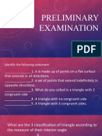 Preliminary Examination Math