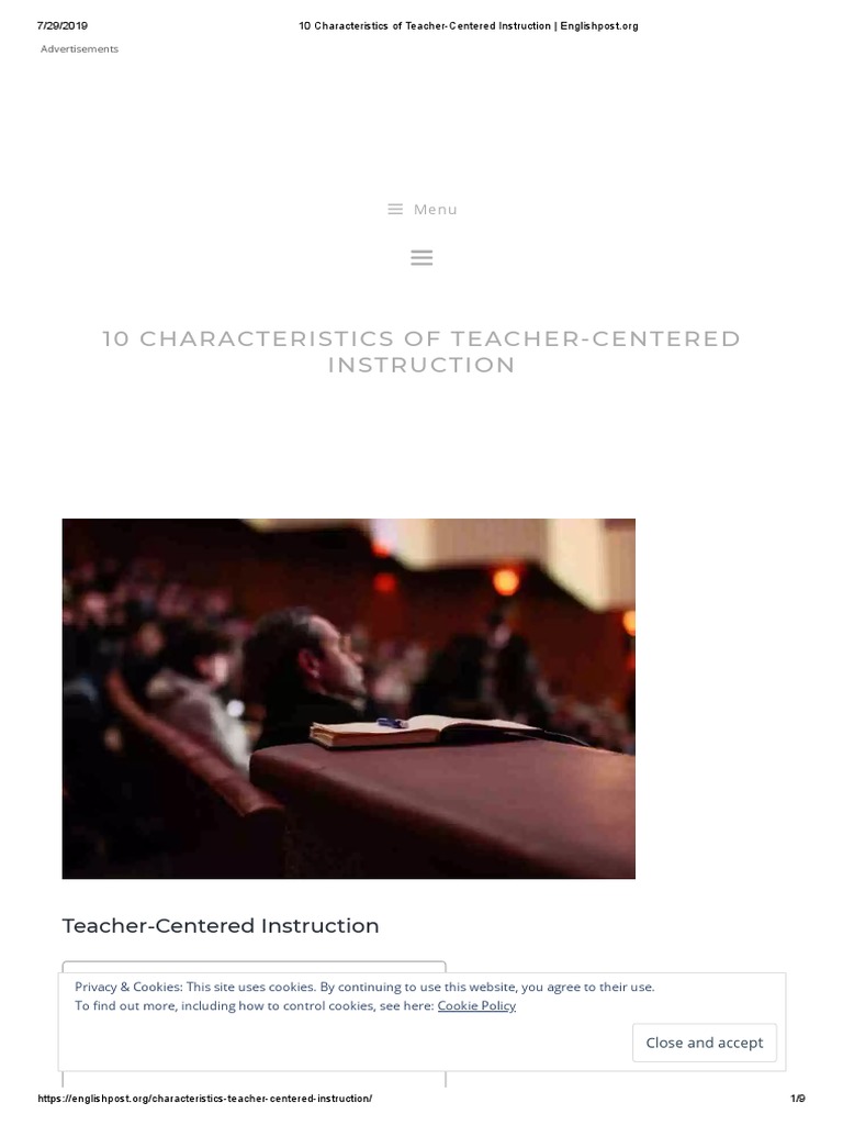 Characteristics Of Teacher Centered Approach Pdf