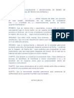 Modelo Minuta de Liquidacion y Adjudicacion de Bienes de So