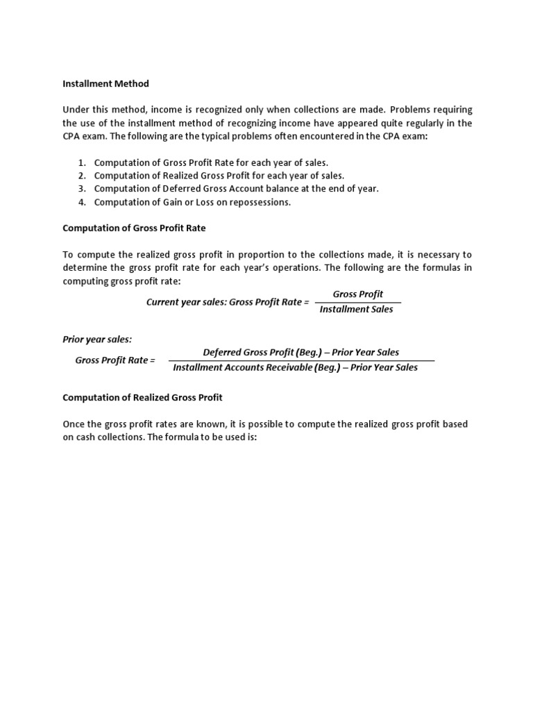 Installment Sales Accounting Solutions | PDF | Gross Income | Revenue