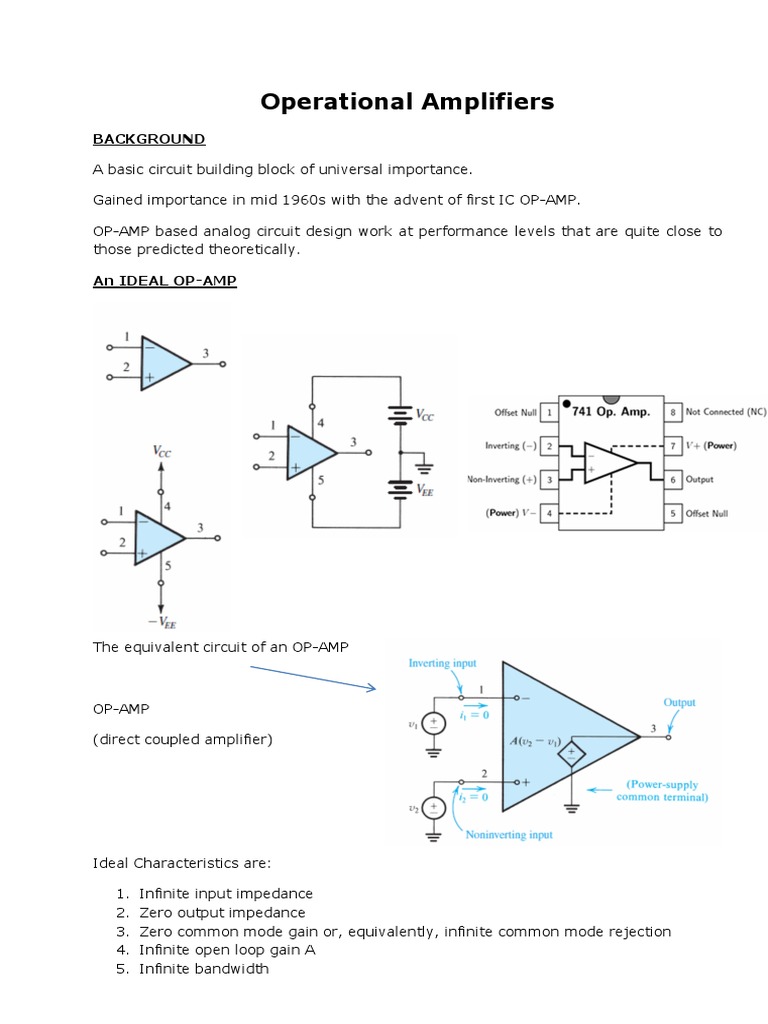 Operational Amplifiers PDF Operational Amplifier Amplifier