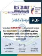 Certificate For M.SARAVANA KUMAR For - Feedback Evaluation For Reg...