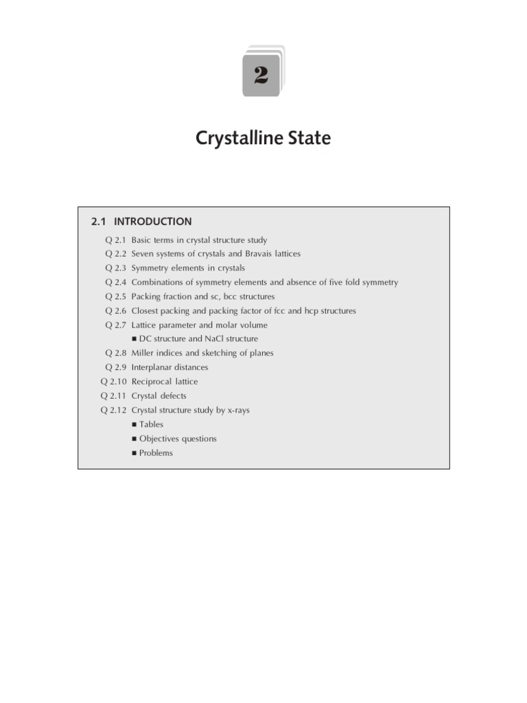 Overview of Crystalline Structures | PDF | Crystal Structure | X Ray ...