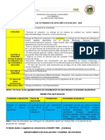 Cronograma 3er lapso plan de contingencia 2019 - 2020