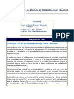 Syllabus Oficial - Análisis Del Entorno y Estrategia PDF