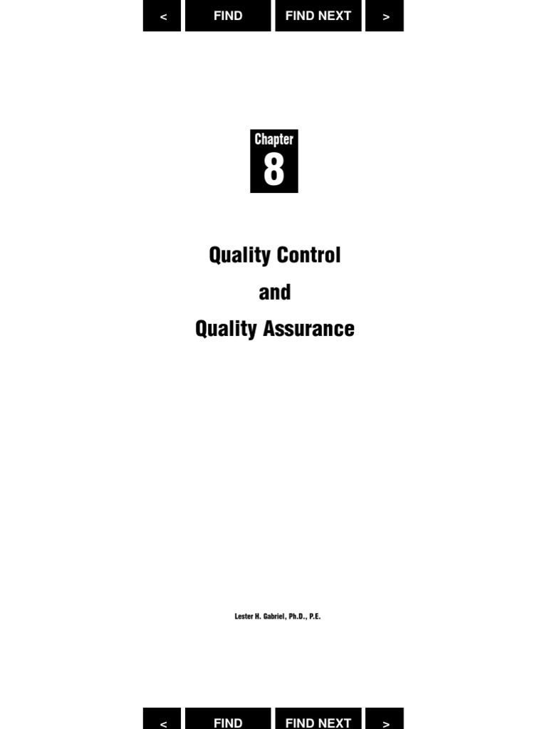 Chapter-8 Quality Control Quality Assurance | PDF