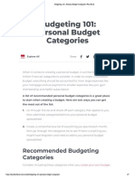 Budgeting 101: Personal Budget Categories