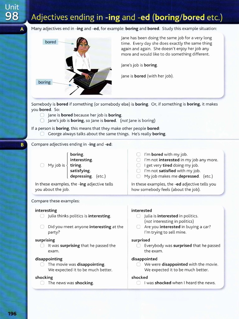 Ed and Ing Adjectives Explained | PDF | Language Arts & Discipline ...