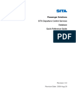 SITA Departure Control Services Database Quick Reference Guide