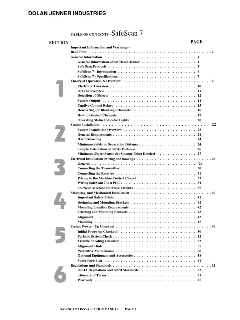 SafeScan 7 Manual | PDF | Relay | Electrical Wiring