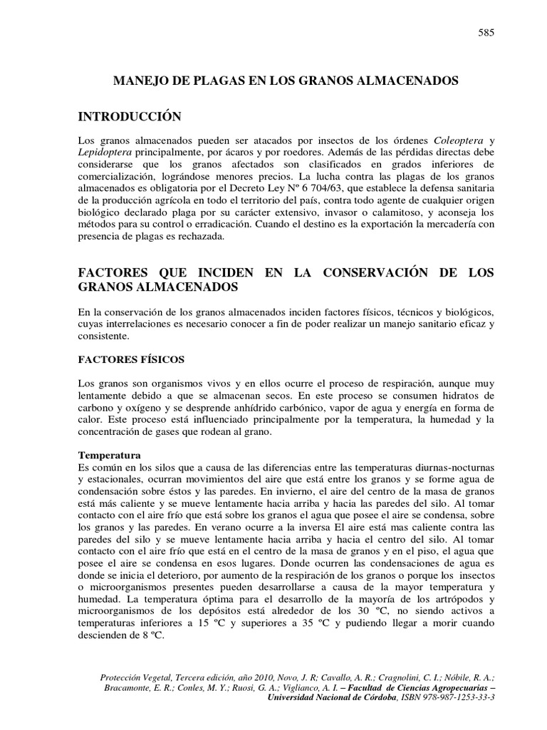Control de Plagas en Granos Almacenados | PDF | Insectos | Plaga ...