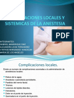 Complicaciones Locales y Sistemicas de La Anestesia