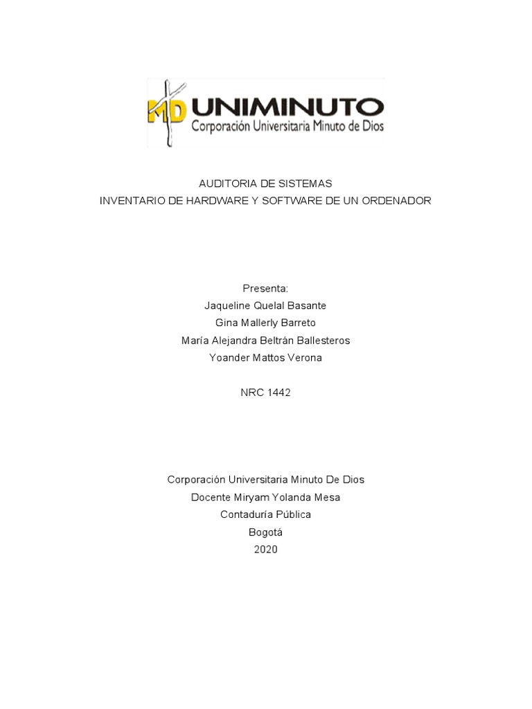 Auditoría de Hardware y Software 2020 | PDF