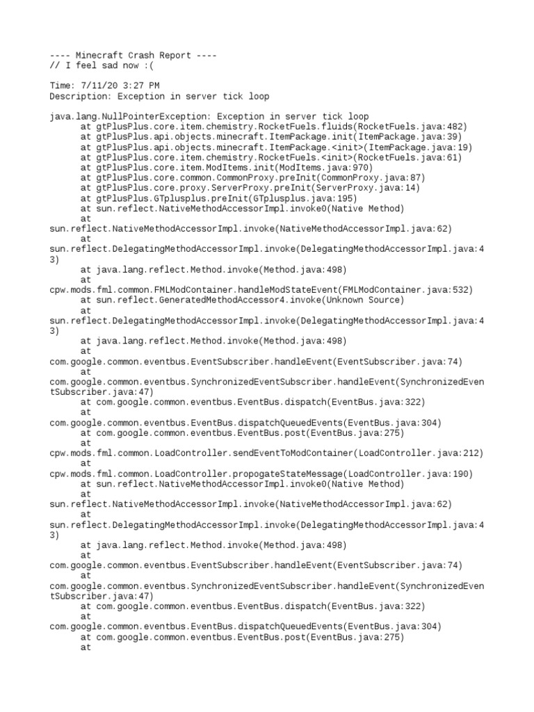 Rash 2020 07 11 - 15.27.02 Server | PDF | Java Specification.