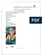 Certificado de Autenticidad de Una Obra de Arte Única