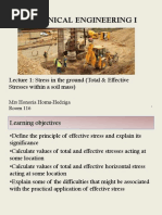 CE 332 Geotechnical Engineering I: Lecture 1: Stress in The Ground (Total & Effective Stresses Within A Soil Mass)