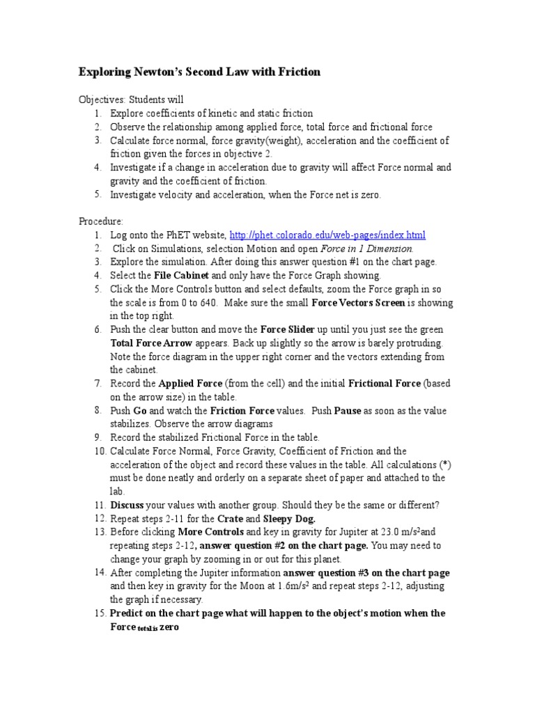Newton's Laws and Friction PDF | PDF | Friction | Force