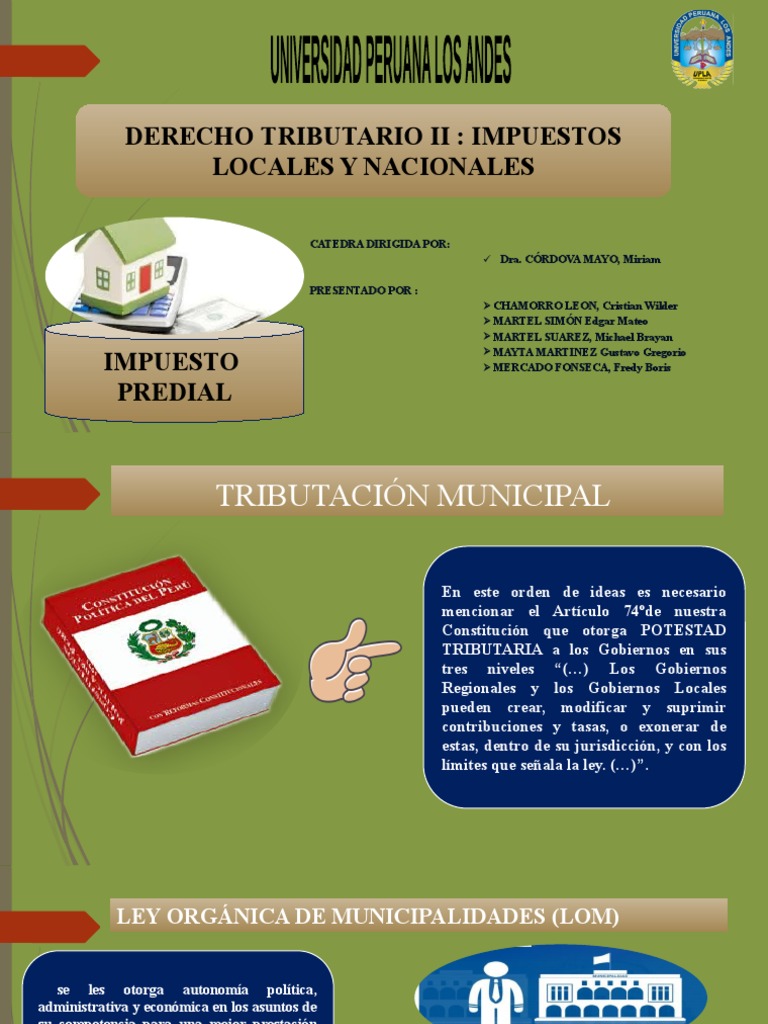 Diapositivas Del Impuesto Predial | PDF | Gobierno local | Impuestos