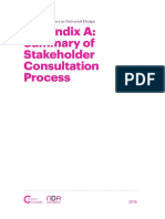 Appendix A: Summary of Stakeholder Consultation Process: Centre For Excellence in Universal Design