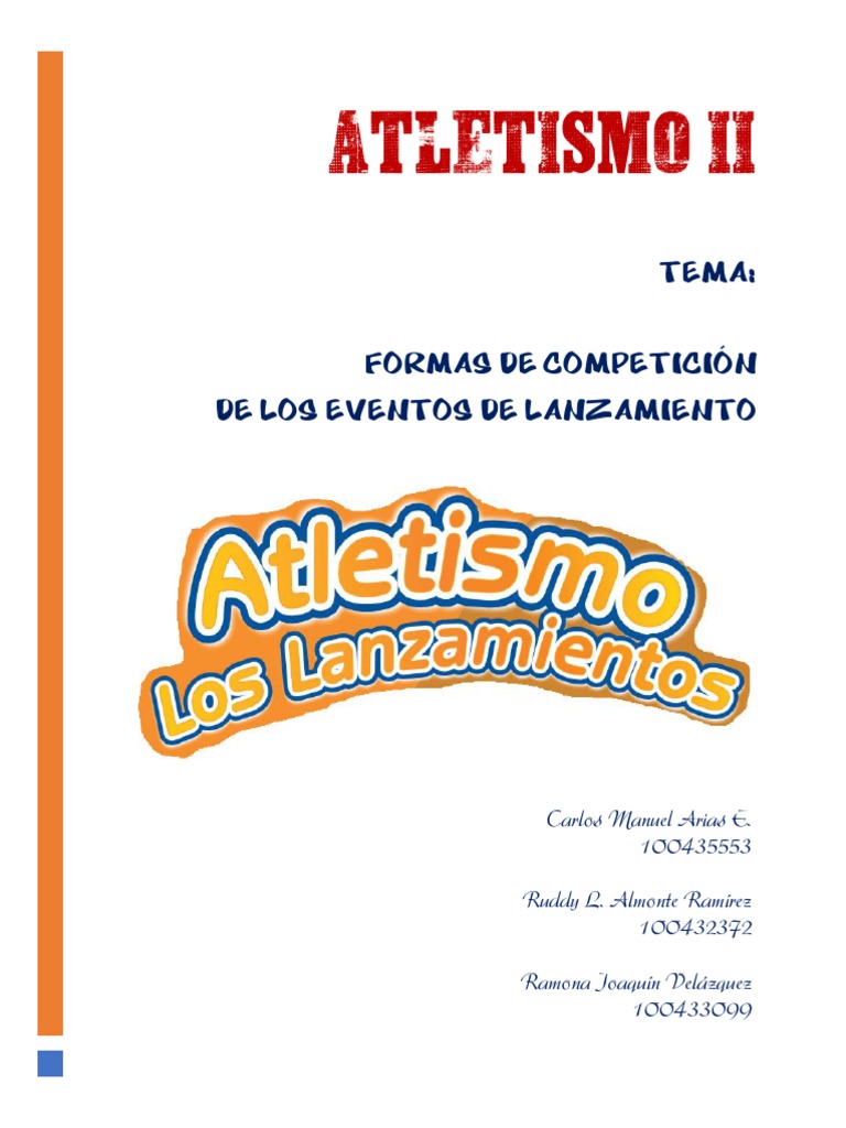 Atletismo Ii - Trabajo de Exposicion | PDF | Deporte del atletismo ...