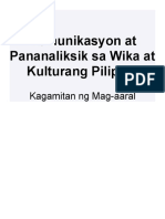 Komunikasyon at Pananaliksik Sa Wika at Kulturang Pilipino