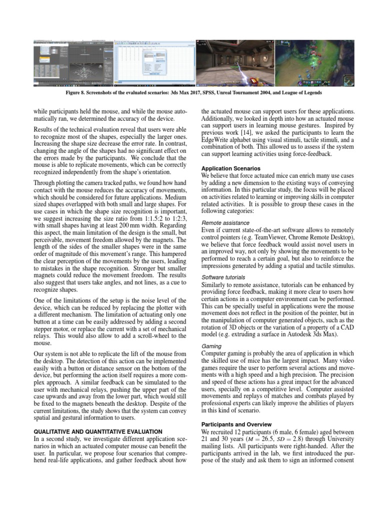 Evaluating Force-Feedback Mouse Scenarios | PDF | 3 D Computer Graphics ...