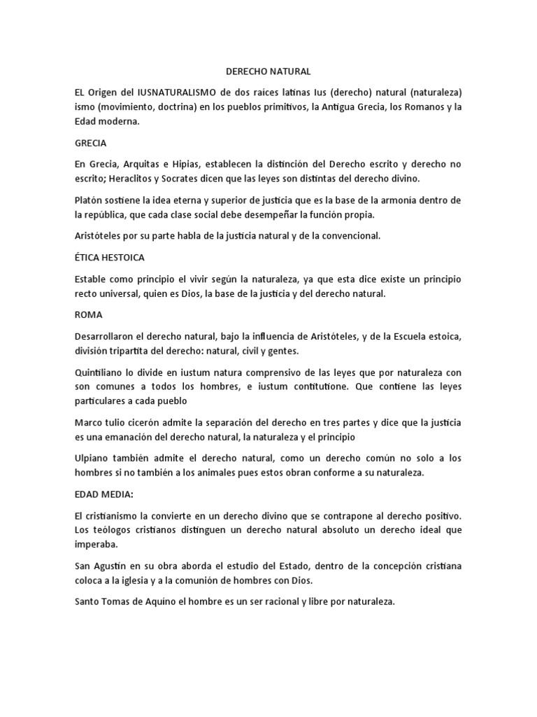Evolución del Derecho Natural | PDF | La Ley natural | Tomás de Aquino