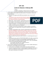 ART. 805 Requirements For Notarial or Ordinary Will