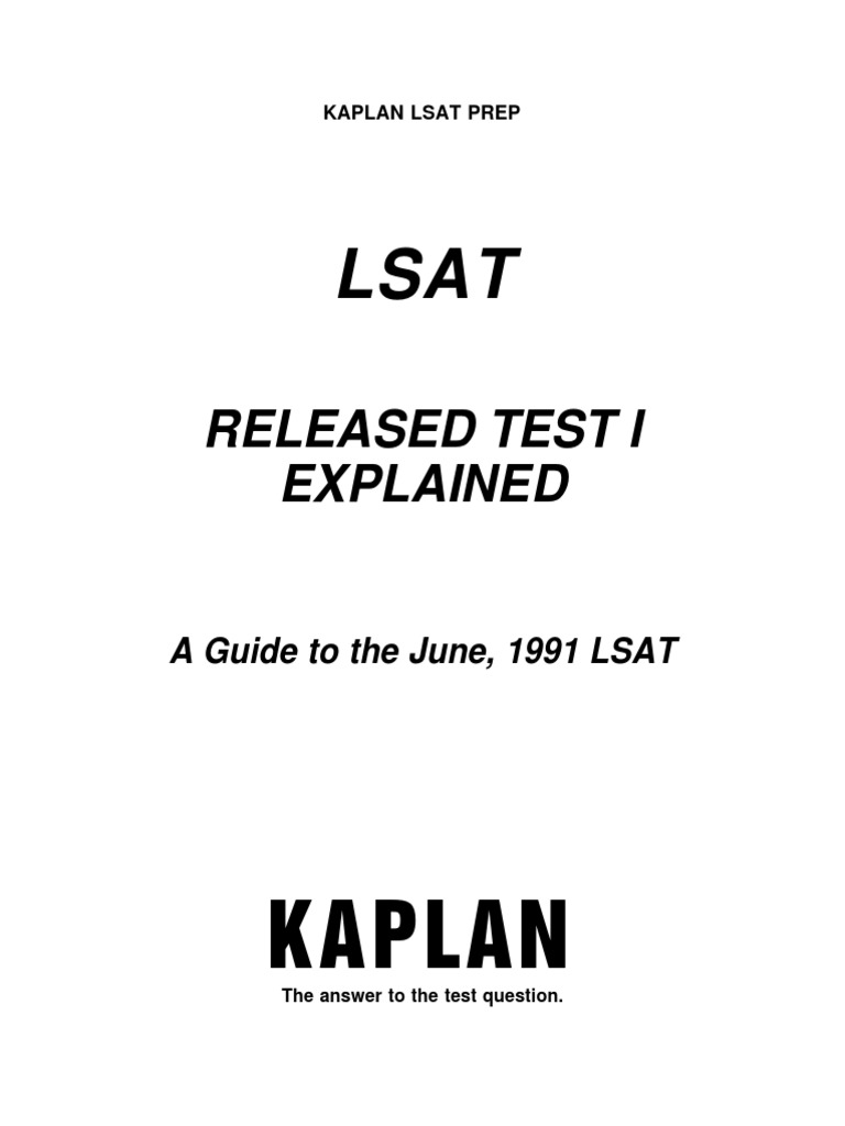 Released Test I Explained: Kaplan | PDF
