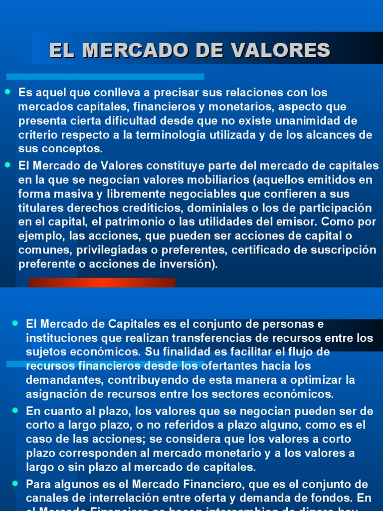 Mercado de Valores y su Función Económica | PDF | Bolsa de Valores | Bolsa