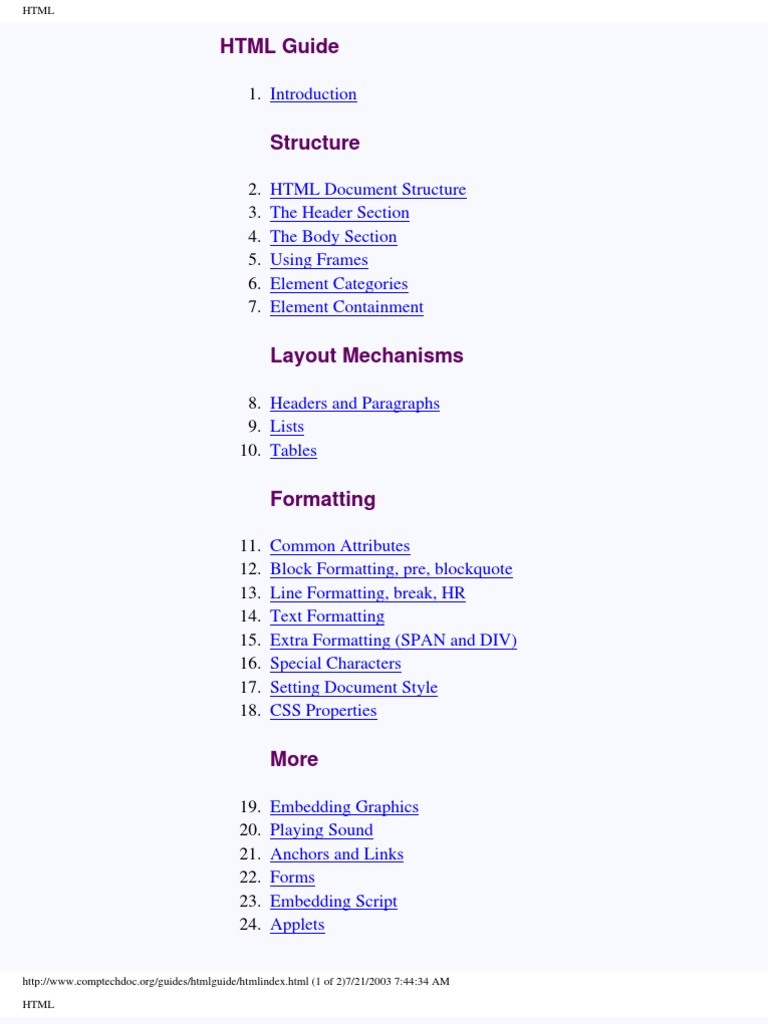 HTML Guide | PDF